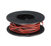 sourcing map 2 Conducteur Parallèle Silicone 28AWG 28 Jauge Rouge Noir