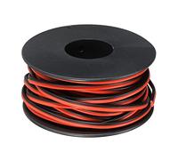 sourcing map 2 Conducteur Parallèle Silicone Câble 24AWG 24 Jauge Rouge Noir Échoué Électrique Câble étamé Cuivre Bobine 10m/33ft pour LED Bande ExTension Câble Cordon, Voiture Modèle