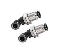 Sourcing Map 2 extrémités Tube 8 mm Coude de Verrouillage Push Lock, M16 Forme L Raccords d'air Union Lot de 2