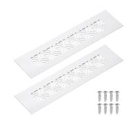 sourcing map 2 grilles d'aération en alliage d'aluminium, 200 x 50 mm / 7,9 x 2 pouces, grille d'aération lobée rectangulaire avec vis de montage pour porte, armoire