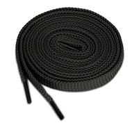 sourcing map 2 paires de lacets creux lacets plats épais pour unisexe Noir 140cm / 55.11"