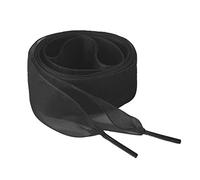 sourcing map 2 paires de lacets plats en fil de neige de 2,5 cm de large lacets transparents pour baskets Noir 180cm/71