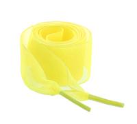 sourcing map 2 paires de lacets plats en fil de neige de 2,5 cm de large lacets transparents pour baskets Jaune 100cm/39