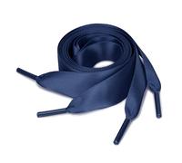sourcing map 2 Paires Lacets Chaussures Satin Ruban Plat Chaussures Toile Femmes Bleu marin 90cm/35.4"