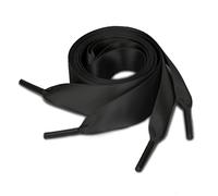 sourcing map 2 Paires Lacets Chaussures Satin Ruban Plat Chaussures Toile Femmes Noir 70cm/27.6"