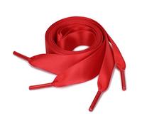 sourcing map 2 Paires Lacets Chaussures Satin Ruban Plat Chaussures Toile Femmes rouge 140cm/55.1"