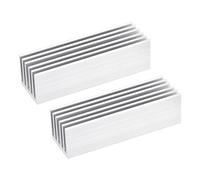 sourcing map 2 Paquet M.2 SSD Dissipateur Thermique Refroidisseur Alliage Aluminium Chaleur Évier réfrigération Évier pour pc, 70X22X6mm, Argent Ton
