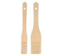 sourcing map 2 Pcs 2 Tailles de Pinceaux Plats en Poils de Mouton, Ensemble de Pinceaux de Peinture d'artiste pour Aquarelle et Poterie.