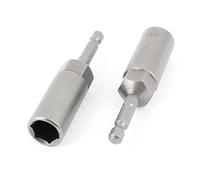 sourcing map 2 PCS 80mmx13mm Métal Tournevis Trépan Hexagonal Gris