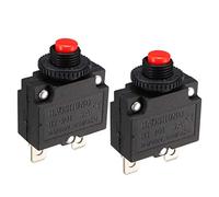 sourcing map 2 pièces AC250V/125V 5A disjoncteur protecteur de surcharge de courant interrupteur bouton rouge