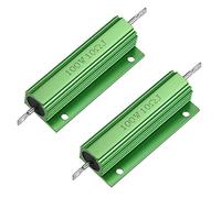 sourcing map 2 pièces boîtier en aluminium résistance 100W 10 Ohm bobiné vert pour LED convertisseur de remplacement 100W 10RJ