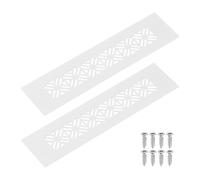 sourcing map 2 pièces en alliage d'aluminium Grilles d'aération, 200 x 50 mm / 7,9 x 2" Grille de ventilation à lamelles rectangulaire avec vis de montage pour porte, placard, armoire, blanc