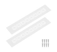sourcing map 2 pièces en alliage d'aluminium Ventilations, 250 x 50 mm / 9,8 x 2" Grille de ventilation à lamelles rectangulaires avec vis de montage pour porte, placard, armoire, blanc