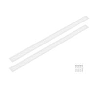 sourcing map 2 pièces en alliage d'aluminium Ventilations, 800 x 50 mm / 31,5 x 2" Grille de ventilation à lamelles rectangulaires avec vis de montage pour porte, placard, armoire, Blanc