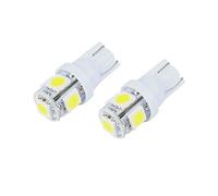 sourcing map 2 Pièces Lampe Balisage LED T10 5050 SM/D 5 Blanc Pour Voiture | Compatible Avec 168 194 501 W5W, Pour Feu De Position, Feu Arrière, Clignotant, 12V, Diamètre Base 9.22mm