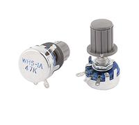 sourcing map 2 pièces WH5-1A 47K ohm Arbre Rond Carbone Linéaire Potentiomètre w Bouton sur