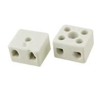 sourcing map 2 Voie 16A Céramiques Borniers Haute Température Porcelaine Céramique Connecteurs pour Électrique Fil Câble 2pcs