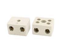 sourcing map 2 Voie 380V 30A Céramiques Borniers Haute Température Céramique Connecteurs 2pcs