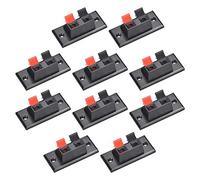 sourcing map 2 Voies Ressort Haut-Parleur Borne Clip Poussez Libération Connecteur Audio Câble Bornes Barrette Bloc Noir Rouge WP2-3 10Pcs