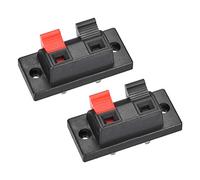sourcing map 2 Voies Ressort Haut-Parleur Borne Clip Poussez Libération Connecteur Audio Câble Bornes Barrette Bloc Noir Rouge WP2-10 2Pcs