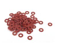 sourcing map 2 x 4 x 0.5 mm Fibre Mère isolante Rondelles Spacer Rouge 100pcs