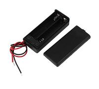 sourcing map 2 x AAA Batterie Support Enclose Boîtier Boîte Interrupteur Fils 3V Sortie Noir