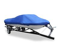 sourcing map 20-22ft 210D Couverture de Bateau remorquable Pêche étanche Forme en V Bleu 700x280cm