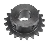 sourcing map 20 Dents Pignon Type B Unique Brin 1/4" Pas, 12mm Alésage Noir Oxyde C45 Carbone Acier, Rainure avec Ensemble Vis pour ISO 04C