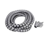 sourcing map 20 mm Flexible en Spirale Tube de Fil de câble Wrap Ordinateur Gérer Cordon Gris 5 M w Clip