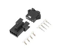 sourcing map 20 Paire 2.54mm 4 Pin Noir Plastique Mâle Femelle JST-SM Housing Crimp Terminal Connecteur