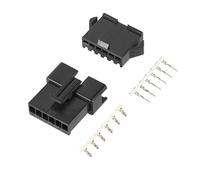 sourcing map 20 Paire 2.54mm 6 Pin Noir Plastique Mâle Femelle JST-SM Housing Crimp Terminal Connecteur