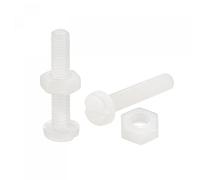 sourcing map 20 Paires Nylon Vis Écrou Assortiment, M3x16mm Fente Tête Cylindrique Vis & M3 Hexagonal Écrous pour Machines, Électronique, Blanc