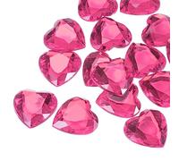 sourcing map 20 pcs Acrylique Cœur Strass 25mm pour Bijoux Rose Rouge