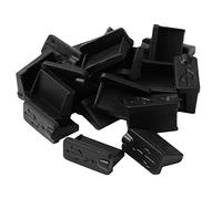 sourcing map 20 Pcs noir caoutchouc USB un genre femelle Anti poussière bouchons bouchon couverture