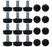 sourcing map 20 Pcs Pieds de Nivellement Meuble Réglable M6 x 10 x 16mm | Pied de Meuble, Protecteurs de Sol pour Meubles de Maison, Armoire, Table, Chaise