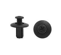sourcing map 20 Pcs Rivet en Plastique Voiture intérieur Type Poussoir vis Expansion pour Trou 8mm Noir