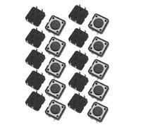 sourcing map 20 pièces 12x12x4.3mm PCB interrupteur à bouton-poussoir momentané 4 broches DIP