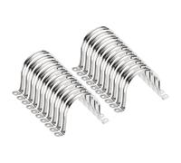 Sourcing map 20 pièces 90 mm de colliers de conduit, collier de tuyau U M90, collier de tuyau rigide en acier inoxydable, support en forme de U avec deux trous pour le fixage de tuyau, tube, câble ou