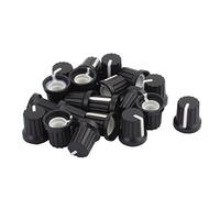 sourcing map 20 pièces Bouton Potentiomètre 6mm diamètre trou arbre en plastique ampoule lampe gradateur contrôle bouton rotatif capuchon noir