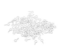 Sourcing Map 200 Pièces Petites Vis Œil Épingles Crochet Mini Œillets Filetées, 4x8x1mm Auto Tapotage pour Bijoux Fabrication Accessoires DIY Artisanat, Blanc
