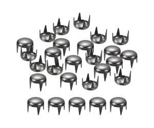 sourcing map 200Pcs 5mm Noir Clous Ronds en Forme de Dôme en Métal, Perles à Griffes, Rivets à Pointes, Points Punk Rock, Bricolage pour l'Artisanat du Cuir, Vêtements, Ceinture, Sac