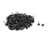 sourcingmap 200pcs Clou Tapissier Pointe Tapissier Clou Tapis Punaise Pour Meuble Table Metal Rond noir 7 x 13mm