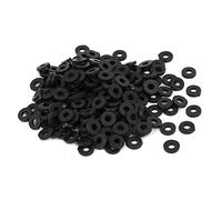 sourcing map 200pcs Rondelle Isolante Plate Nylon Joint Entretoise Noir M2 x 5mm x 1mm