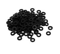 sourcing map 200pcs Rondelle Isolante Plate Nylon Noir M3 x 6mm x 1mm