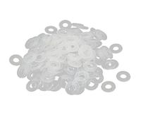 sourcing map 200pcs Rondelles Plastique Plat Joint Étanchéité pour Robinet Tuyau Blanc 11mm OD 5mm ID 1mm Épaisseur