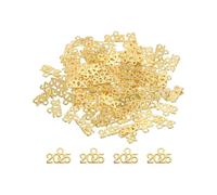 sourcing map 2025 Année Numéro Breloque Graduation Année Breloque BDroit Doré pour Pompon, DIY Bijouterie Tissu, Coulace Bracelets, Porte-Clés, Lot de 50