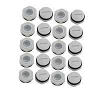 sourcing map 20pc GLW-PG11 Nylon Fil Presse-étoupe Cap Rond Visser Couverture Gris Lavage