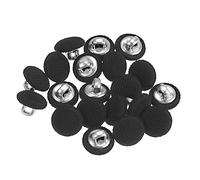 sourcing map 20pcs 16L Tissu Tissu Couvert Bouton 10mm Ronde Métal Tige Bouton Recouvert de Tissu Couture Boutons pour Costumes Robe Blouses, Noir