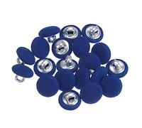 sourcing map 20pcs 16L Tissu Tissu Couvert Bouton 10mm Ronde Métal Tige Bouton Recouvert de Tissu Couture Boutons pour Costumes Robe Blouses, Marine Bleu