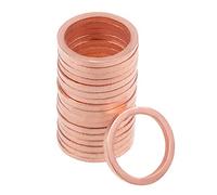 sourcing map 20Pcs 16mmx20mmx2mm Rondelle plate cuivre boulon à vis